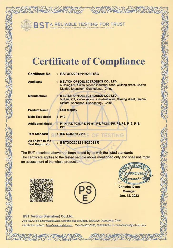PSE Safety Certified